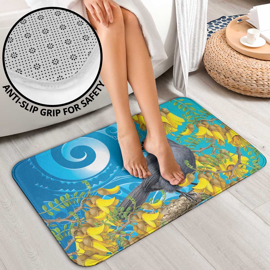 New Zealand Kokako Bird Bathroom Set Maori Koru With Kowhai Flowers - Polynesian Pride