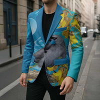 New Zealand Kokako Bird Blazer Maori Koru With Kowhai Flowers - Polynesian Pride