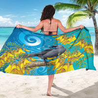 New Zealand Kokako Bird Sarong Maori Koru With Kowhai Flowers - Polynesian Pride