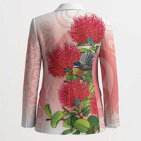 New Zealand Fantail Blazer Maori Koru With Pohutukawa Flowers - Polynesian Pride