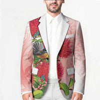 New Zealand Fantail Blazer Maori Koru With Pohutukawa Flowers - Polynesian Pride