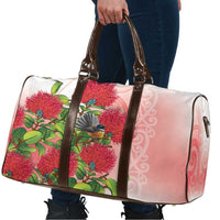 New Zealand Fantail Travel Bag Maori Koru With Pohutukawa Flowers - Polynesian Pride