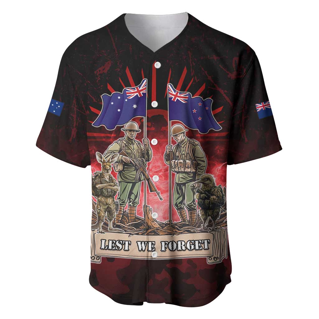Australia And New Zealand ANZAC Day Baseball Jersey Soldiers Lest We Forget