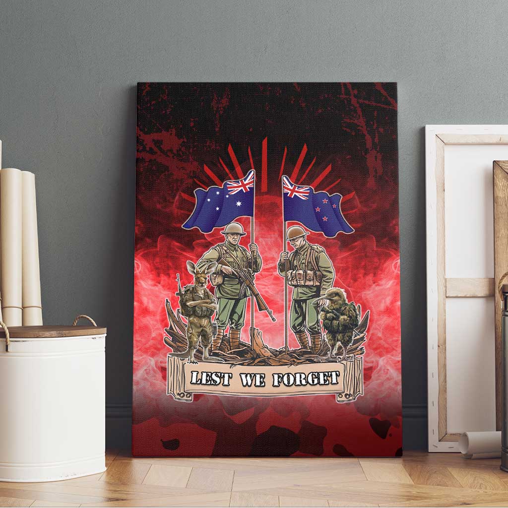 Australia And New Zealand ANZAC Day Canvas Wall Art Soldiers Lest We Forget
