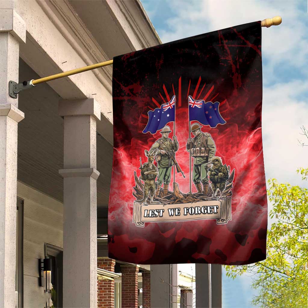 Australia And New Zealand ANZAC Day Garden Flag Soldiers Lest We Forget LT05 House Flag Red - Polynesian Pride