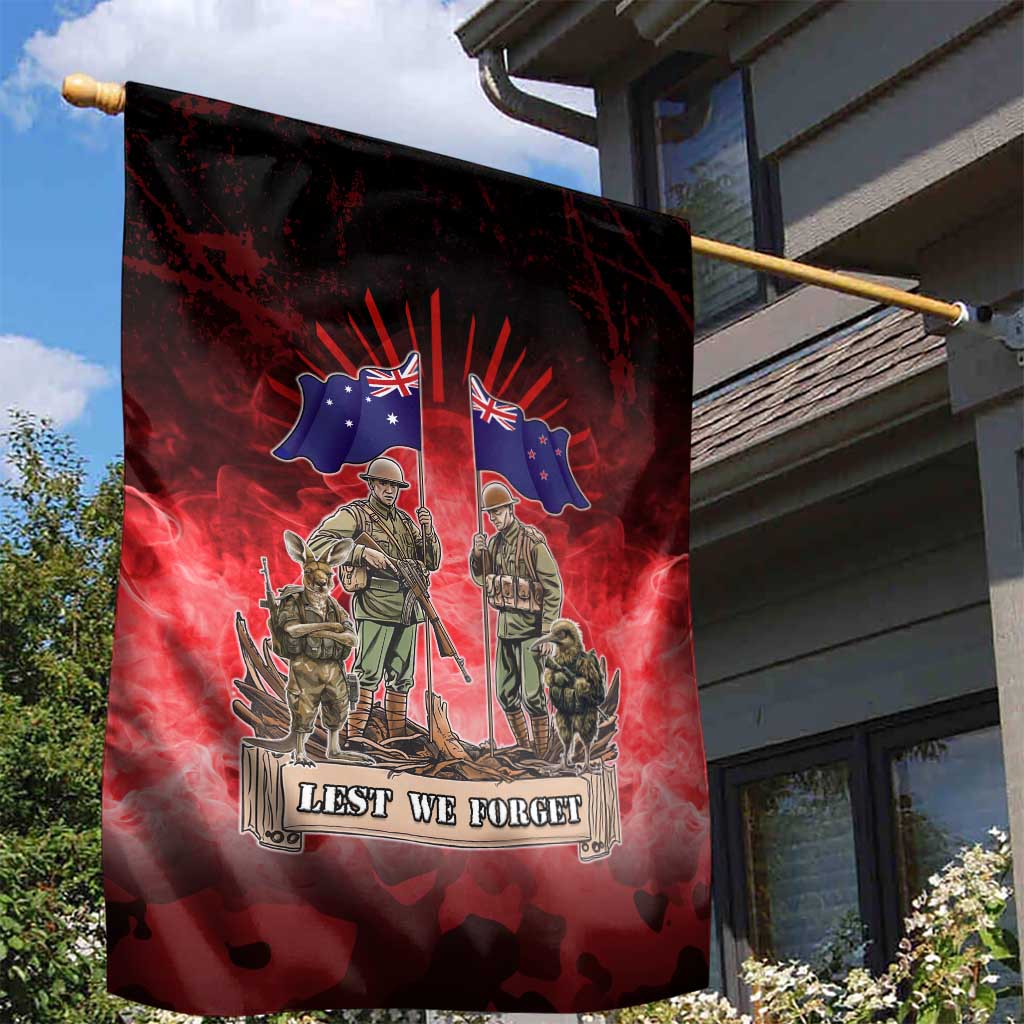 Australia And New Zealand ANZAC Day Garden Flag Soldiers Lest We Forget LT05 - Polynesian Pride