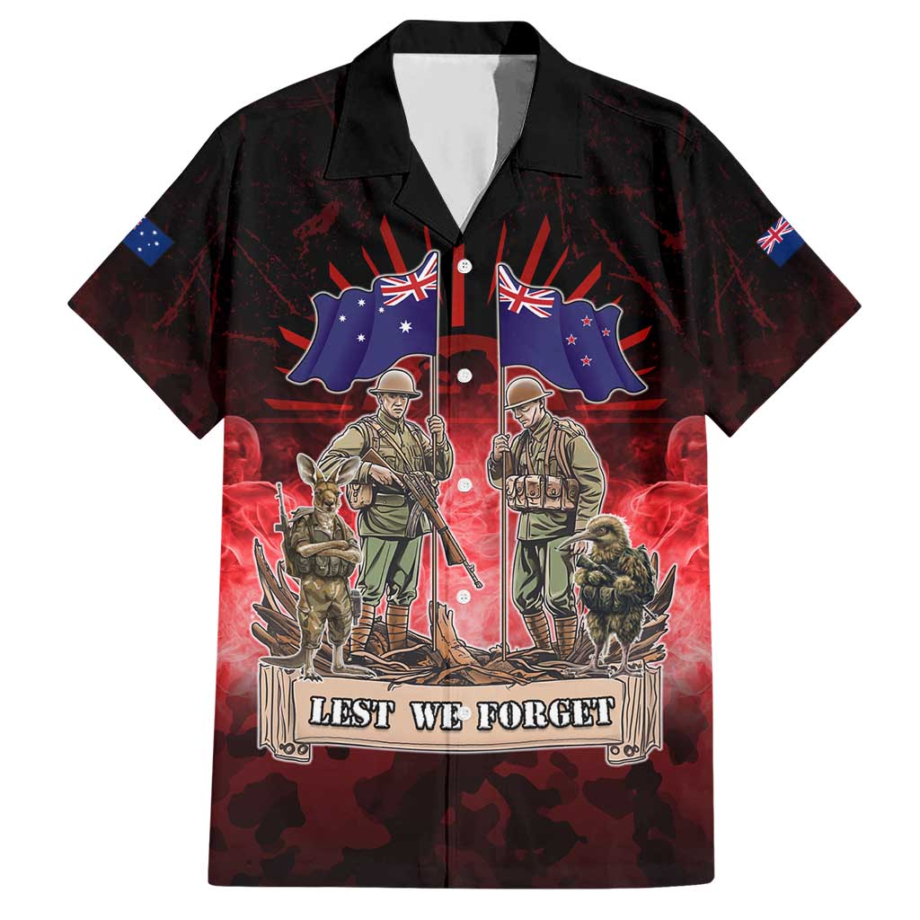 Australia And New Zealand ANZAC Day Hawaiian Shirt Soldiers Lest We Forget