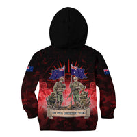 Australia And New Zealand ANZAC Day Kid Hoodie Soldiers Lest We Forget
