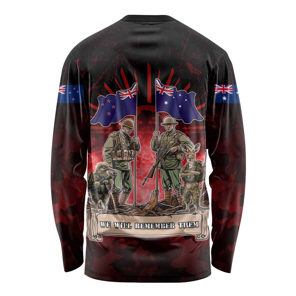 Australia And New Zealand ANZAC Day Long Sleeve Shirt Soldiers Lest We Forget