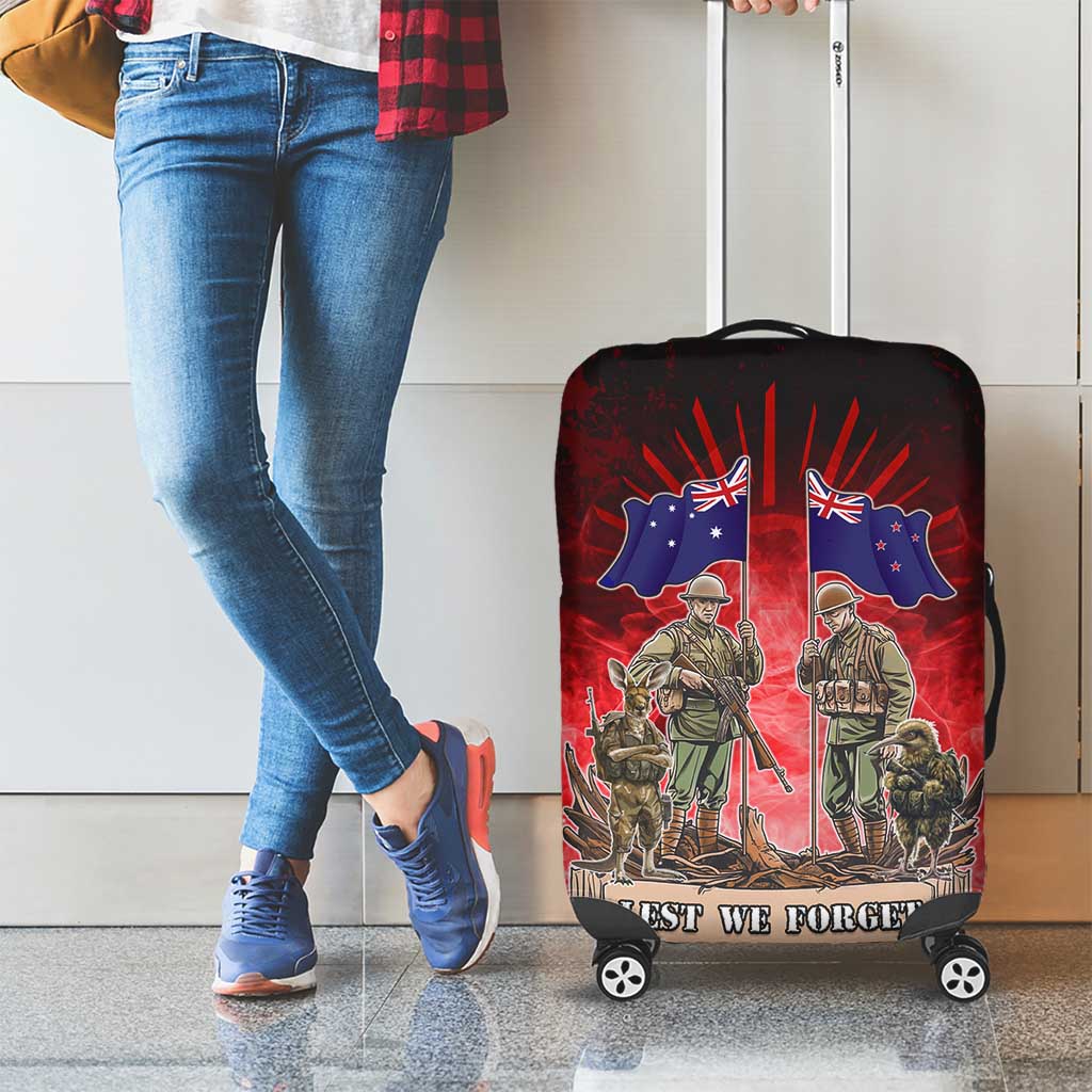 Australia And New Zealand ANZAC Day Luggage Cover Soldiers Lest We Forget