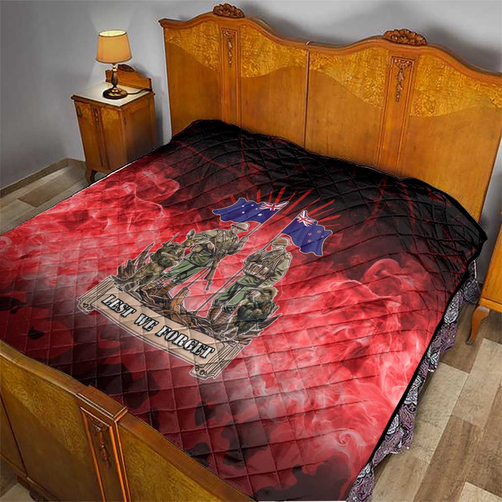 Australia And New Zealand ANZAC Day Quilt Soldiers Lest We Forget LT05
