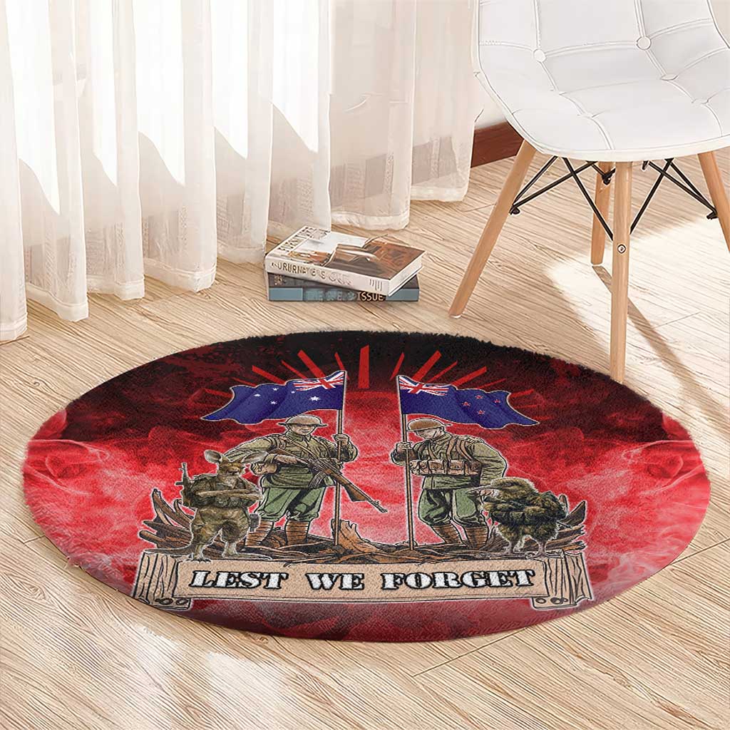 Australia And New Zealand ANZAC Day Round Carpet Soldiers Lest We Forget