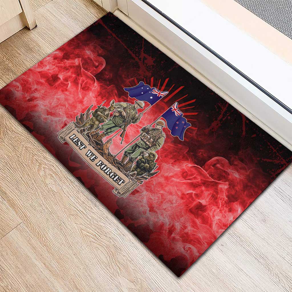 Australia And New Zealand ANZAC Day Rubber Doormat Soldiers Lest We Forget