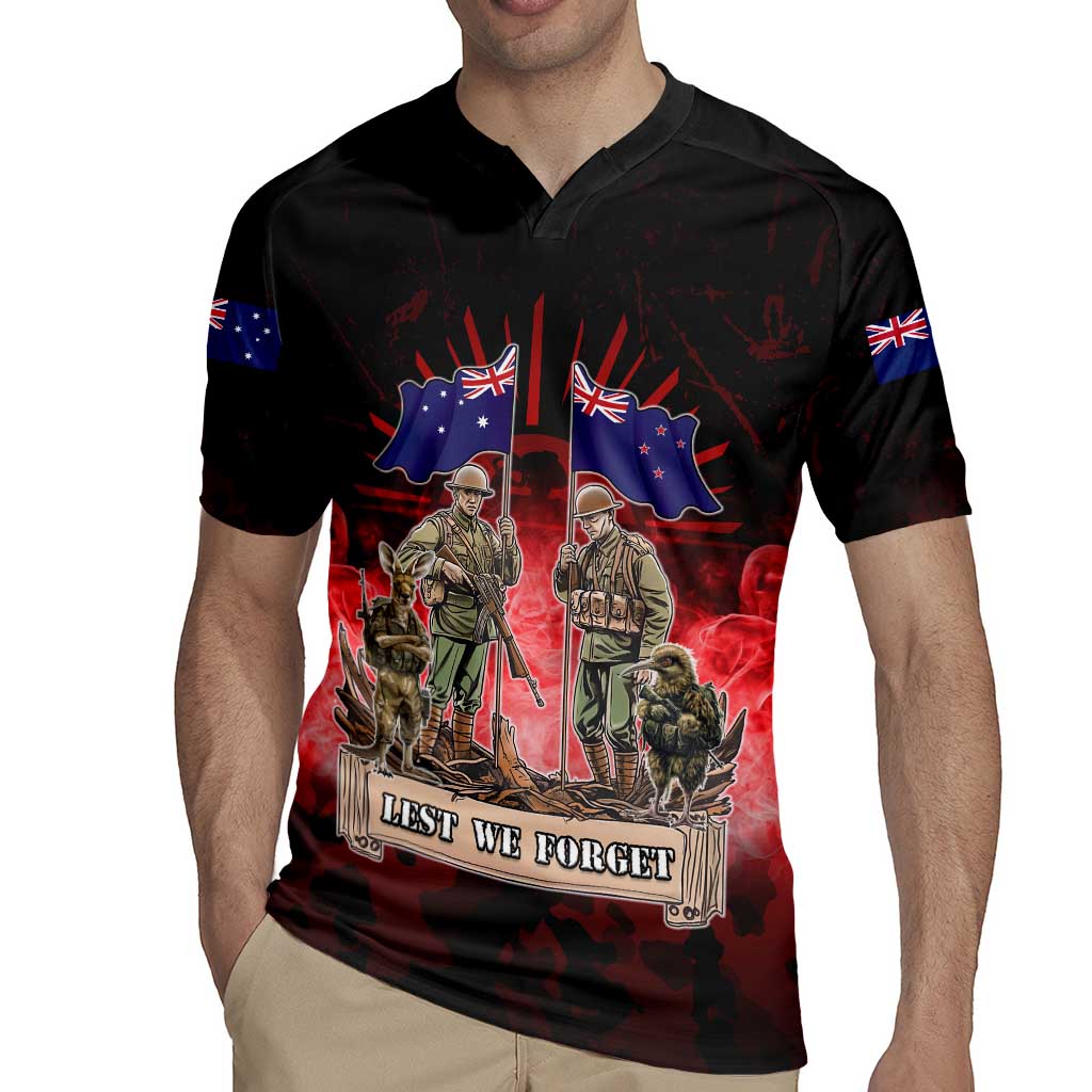 Australia And New Zealand ANZAC Day Rugby Jersey Soldiers Lest We Forget