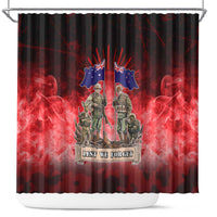 Australia And New Zealand ANZAC Day Shower Curtain Soldiers Lest We Forget LT05 Red - Polynesian Pride