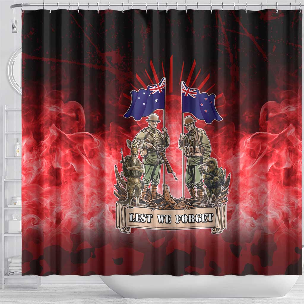 Australia And New Zealand ANZAC Day Shower Curtain Soldiers Lest We Forget LT05 - Polynesian Pride