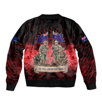 Australia And New Zealand ANZAC Day Sleeve Zip Bomber Jacket Soldiers Lest We Forget LT05 - Polynesian Pride