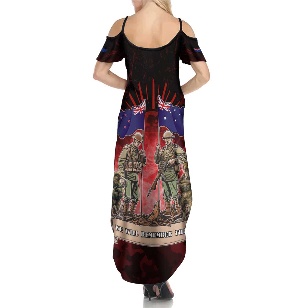 Australia And New Zealand ANZAC Day Summer Maxi Dress Soldiers Lest We Forget