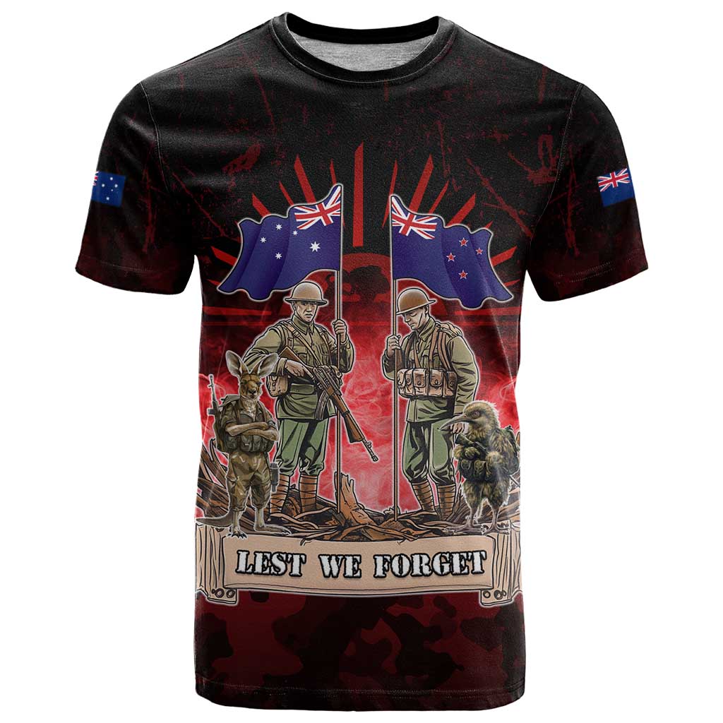 Australia And New Zealand ANZAC Day T Shirt Soldiers Lest We Forget LT05