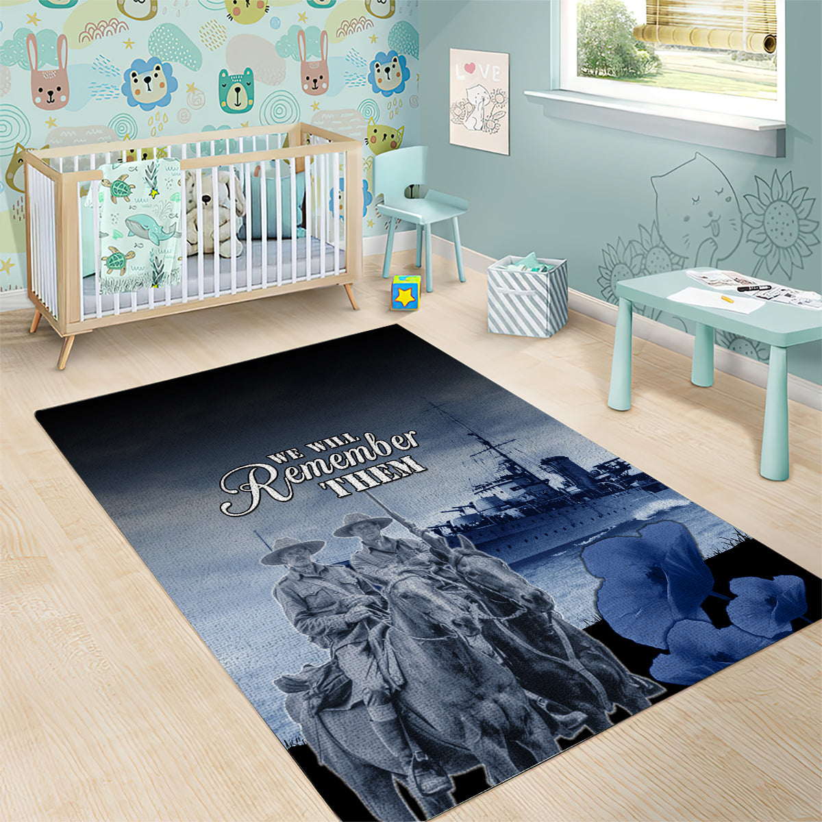 New Zealand ANZAC Day Area Rug HMNZS Achilles We Will Remember Them LT05 - Polynesian Pride