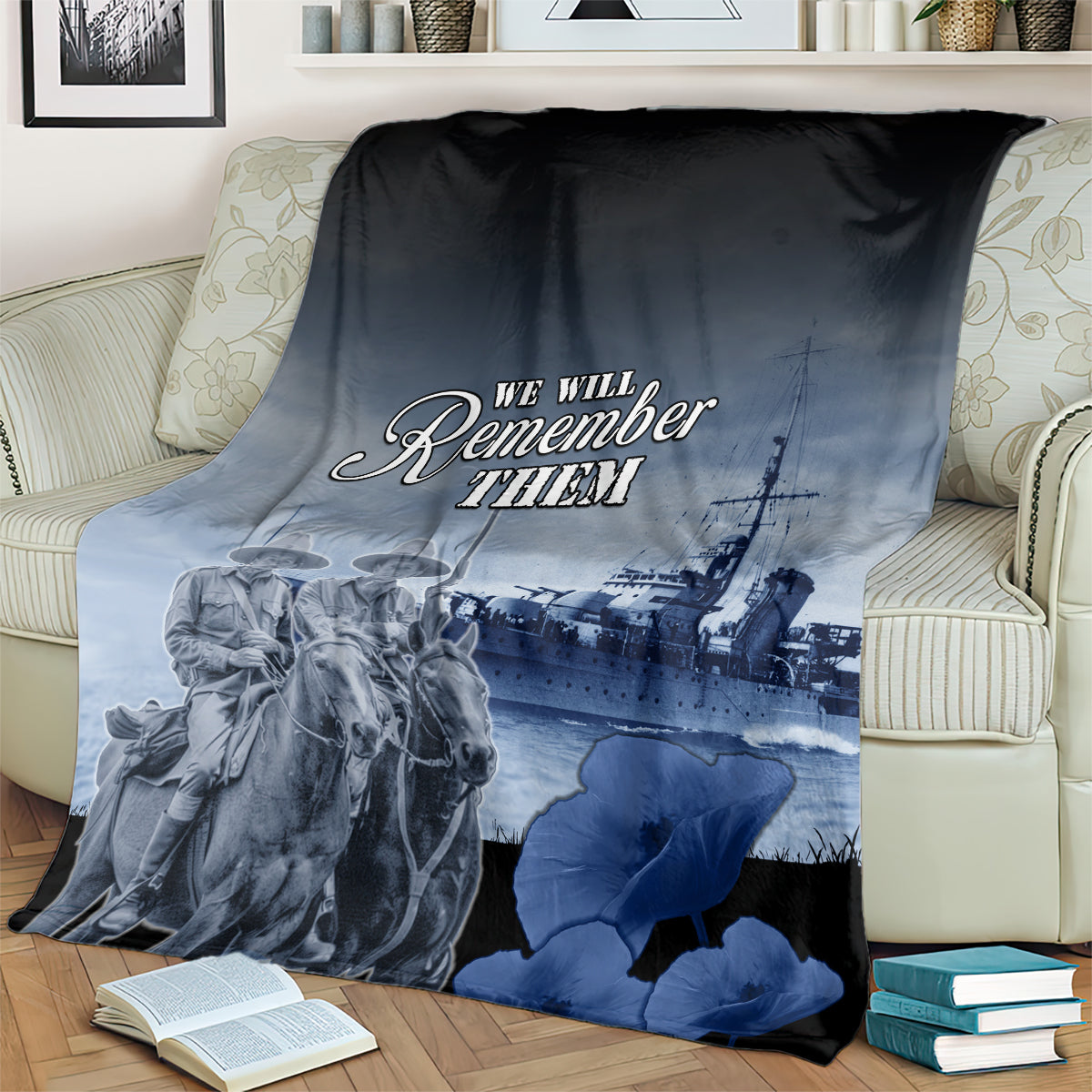 New Zealand ANZAC Day Blanket HMNZS Achilles We Will Remember Them LT05 - Polynesian Pride