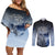 New Zealand ANZAC Day Couples Matching Off Shoulder Short Dress and Long Sleeve Button Shirt HMNZS Achilles We Will Remember Them LT05 Blue - Polynesian Pride