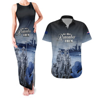 New Zealand ANZAC Day Couples Matching Tank Maxi Dress and Hawaiian Shirt HMNZS Achilles We Will Remember Them LT05 Blue - Polynesian Pride