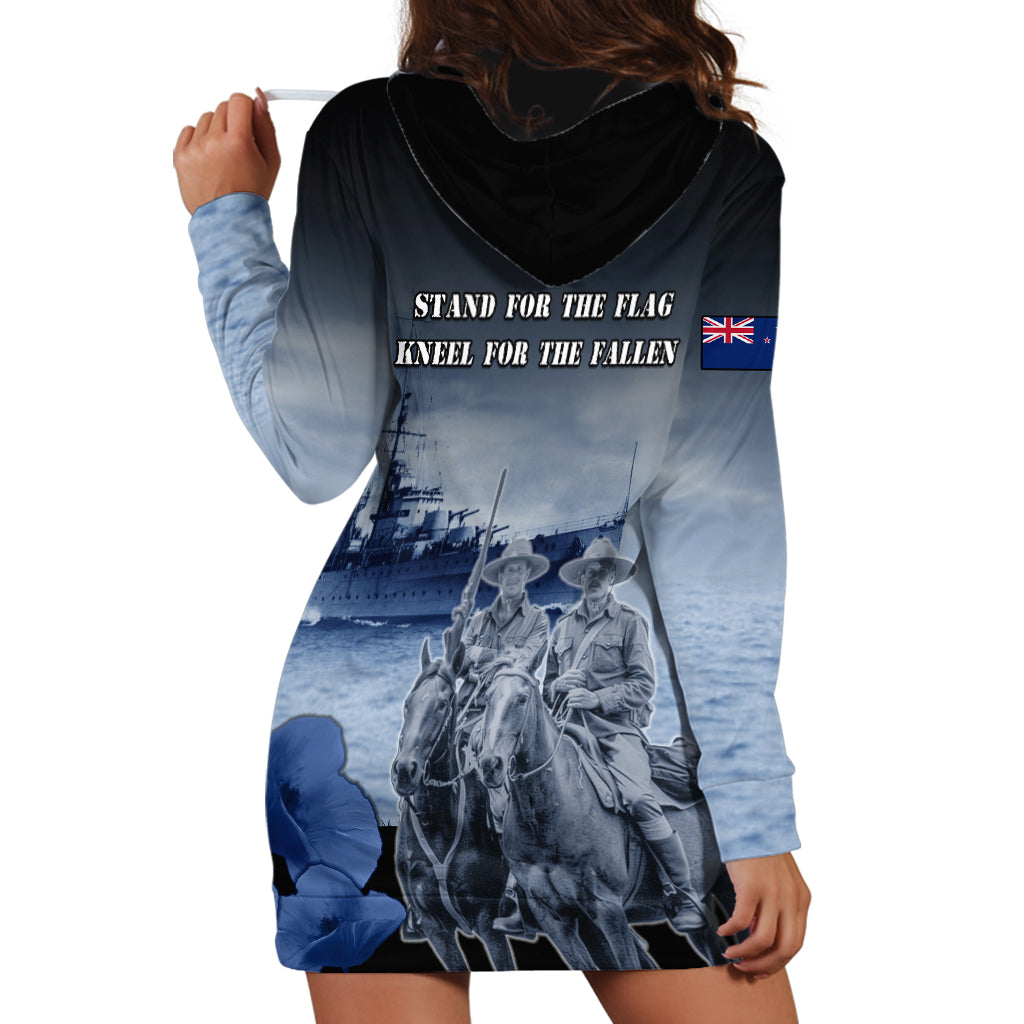 New Zealand ANZAC Day Hoodie Dress HMNZS Achilles We Will Remember Them LT05 - Polynesian Pride