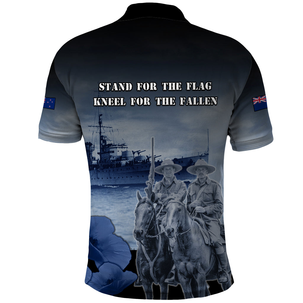 New Zealand ANZAC Day Polo Shirt HMNZS Achilles We Will Remember Them LT05 - Polynesian Pride