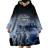 New Zealand ANZAC Day Wearable Blanket Hoodie HMNZS Achilles We Will Remember Them LT05 - Polynesian Pride