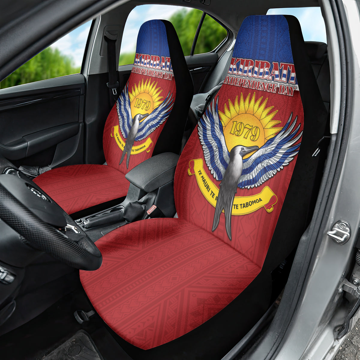 Kiribati 45th Independence Day Car Seat Cover Lesser Frigatebird Tribal Pattern