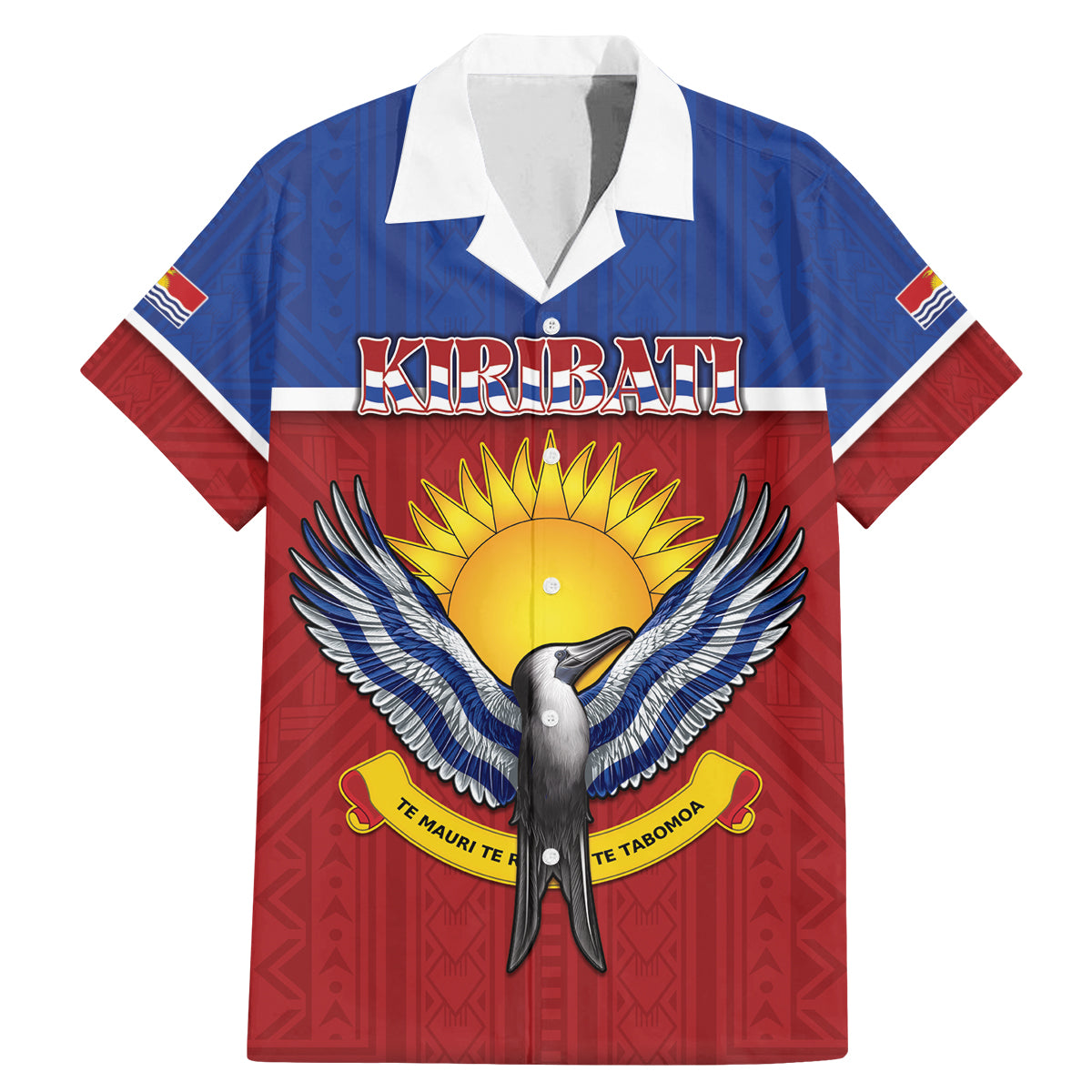 Kiribati 45th Independence Day Family Matching Mermaid Dress and Hawaiian Shirt Lesser Frigatebird Tribal Pattern