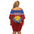 Kiribati 45th Independence Day Off Shoulder Short Dress Lesser Frigatebird Tribal Pattern