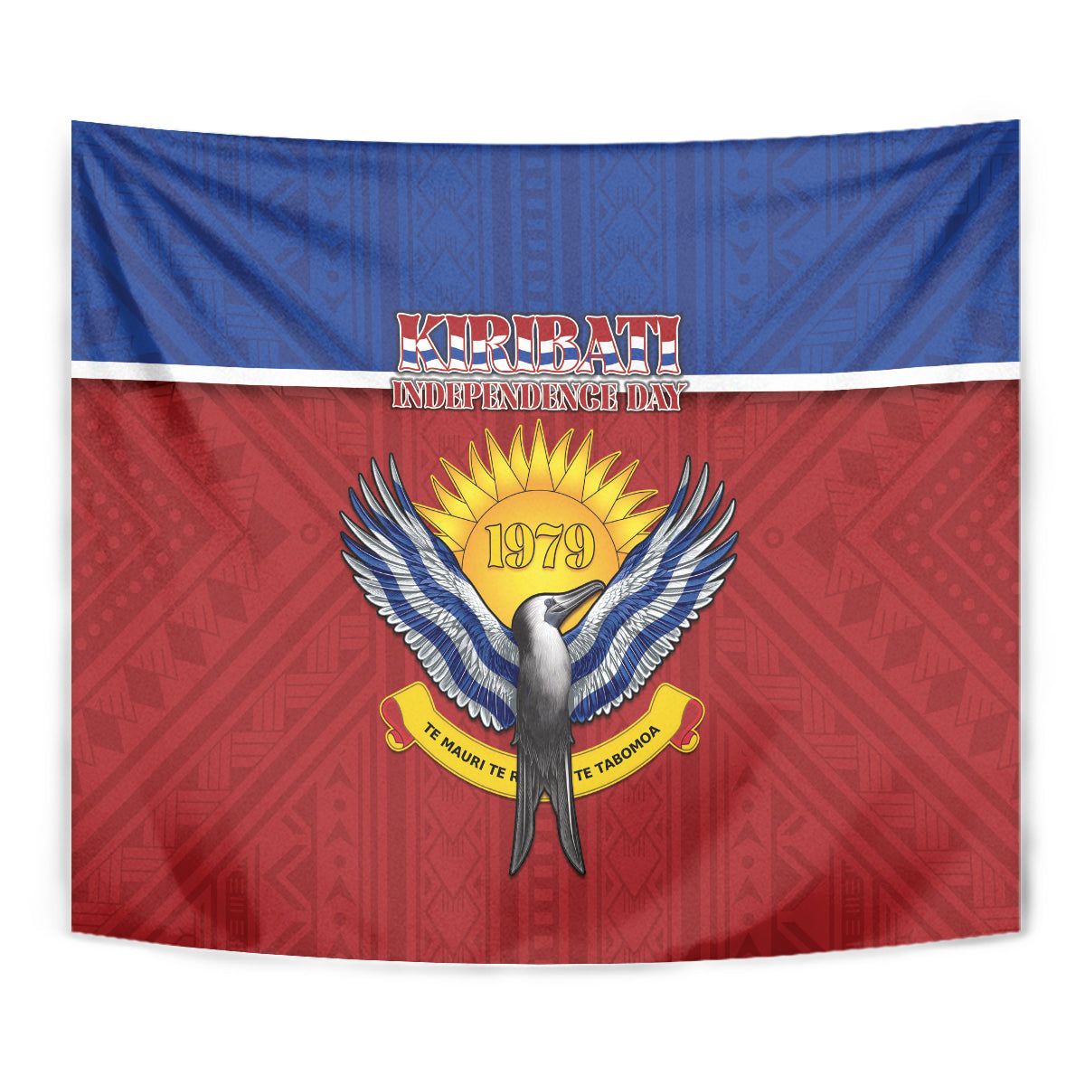 Kiribati 45th Independence Day Tapestry Lesser Frigatebird Tribal Pattern