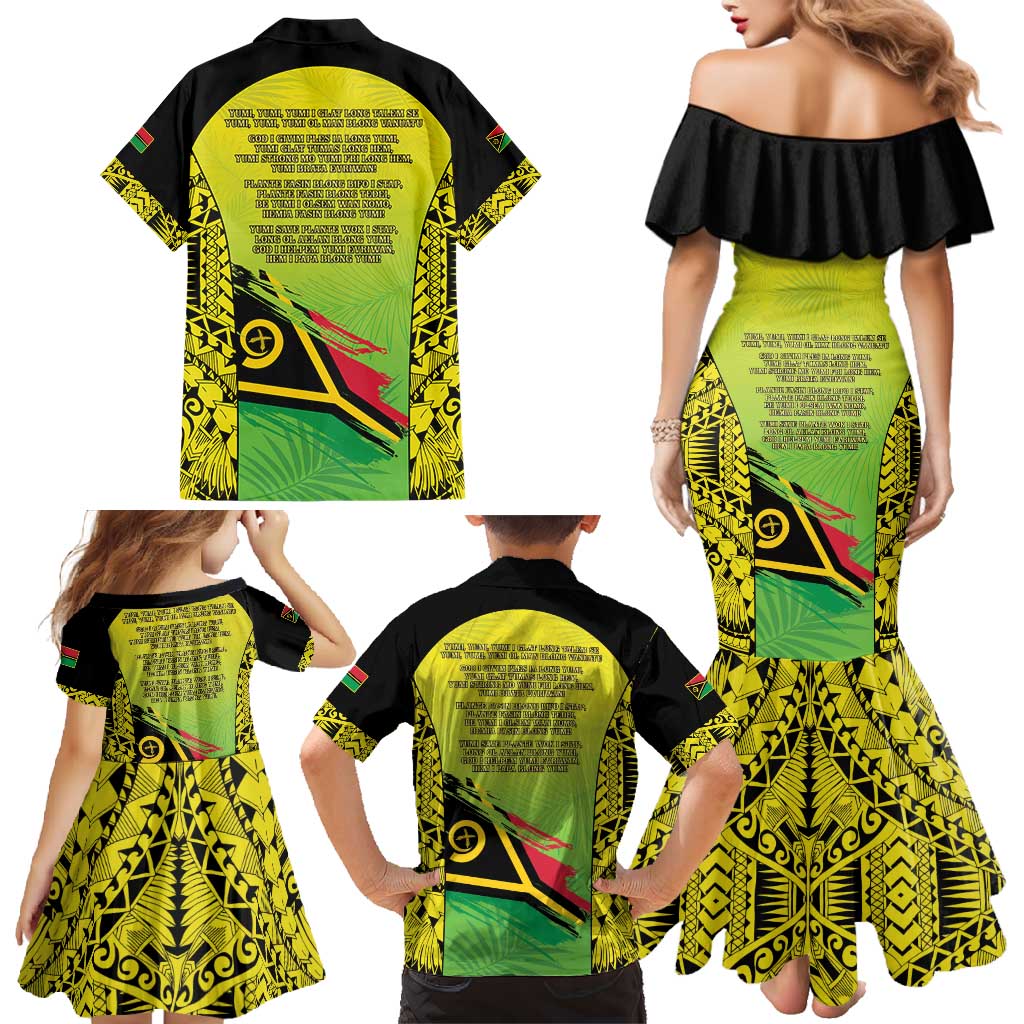 Vanuatu 45th Independence Family Matching Mermaid Dress and Hawaiian Shirt Special Style - Polynesian Pride