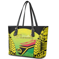 Vanuatu 45th Independence Leather Tote Bag Special Style - Polynesian Pride
