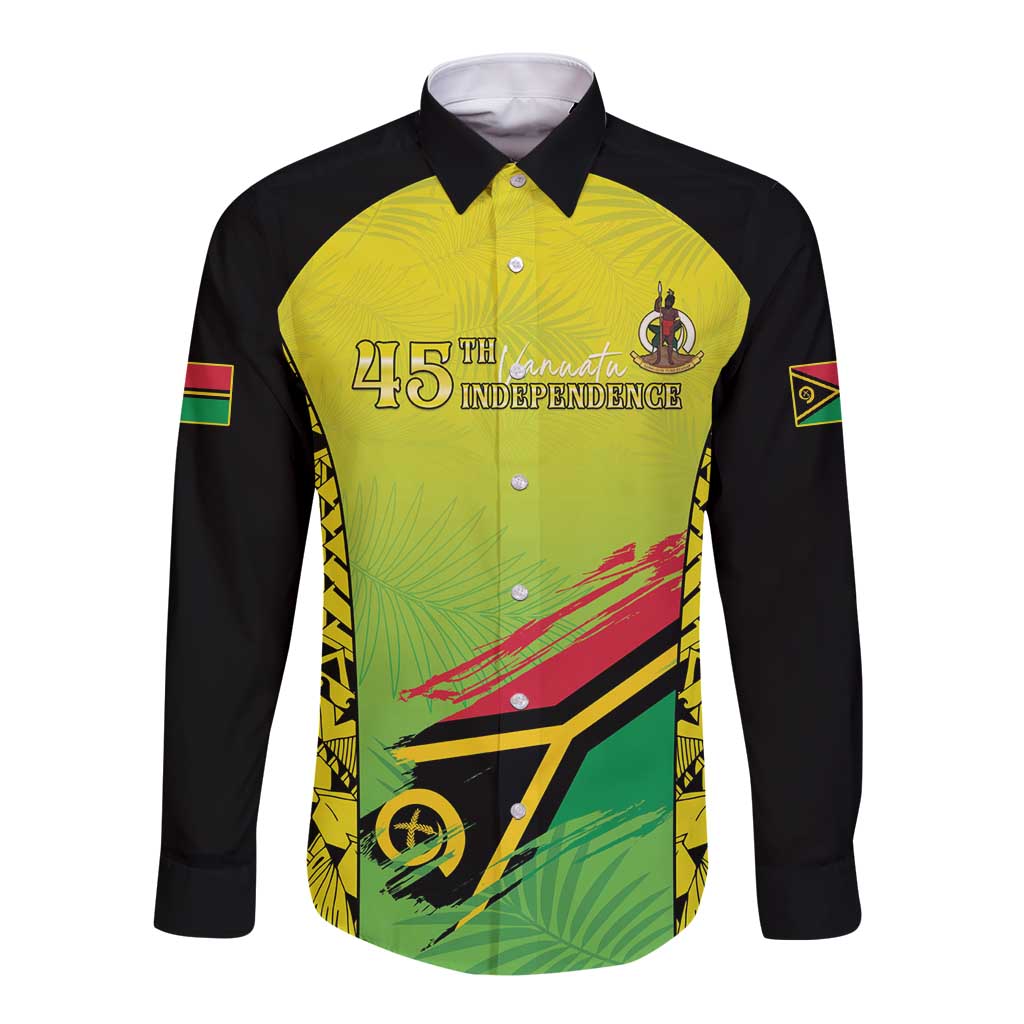 Vanuatu 45th Independence Long Sleeve Button Shirt Special Style - Polynesian Pride