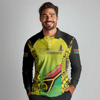 Vanuatu 45th Independence Long Sleeve Polo Shirt Special Style - Polynesian Pride