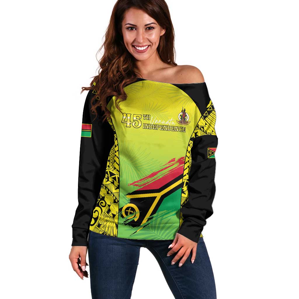 Vanuatu 45th Independence Off Shoulder Sweater Special Style - Polynesian Pride