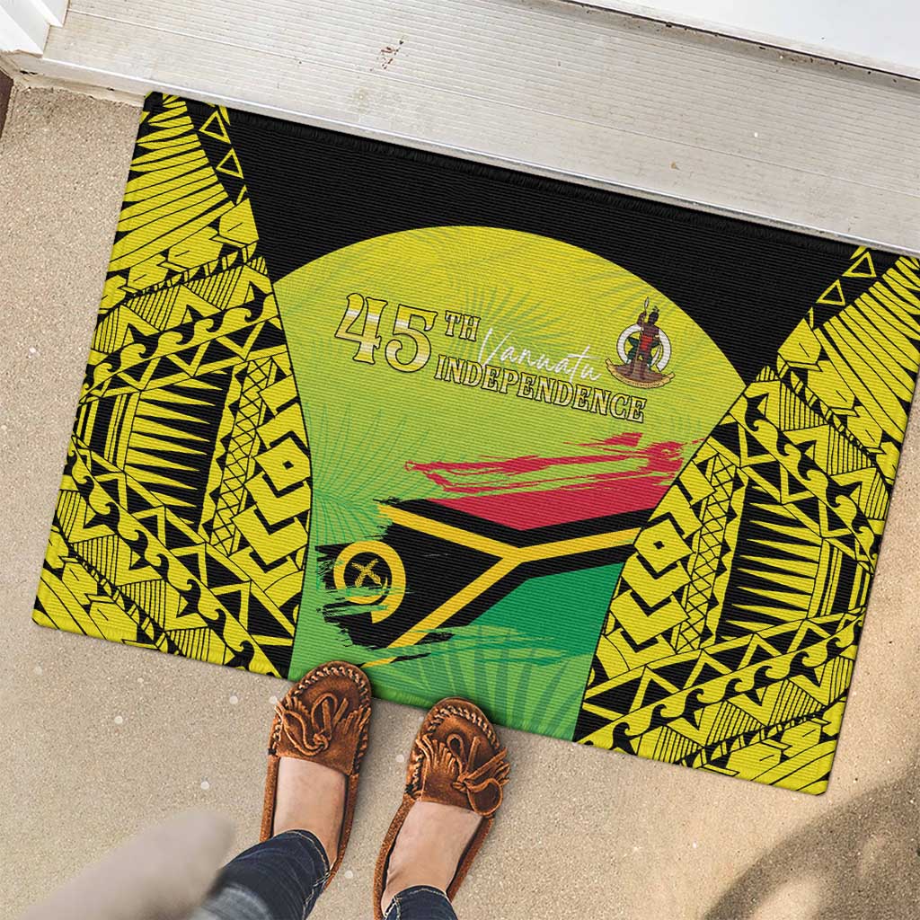 Vanuatu 45th Independence Rubber Doormat Special Style - Polynesian Pride