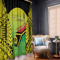 Vanuatu 45th Independence Window Curtain Special Style - Polynesian Pride