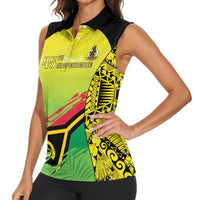 Vanuatu 45th Independence Women Sleeveless Polo Shirt Special Style - Polynesian Pride