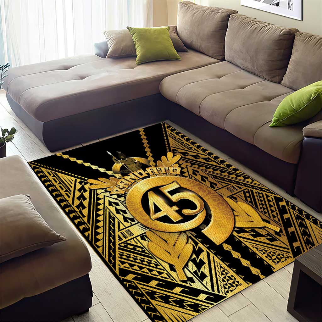 Vanuatu 45th Anniversary Of Independence Area Rug Gold Style - Polynesian Pride