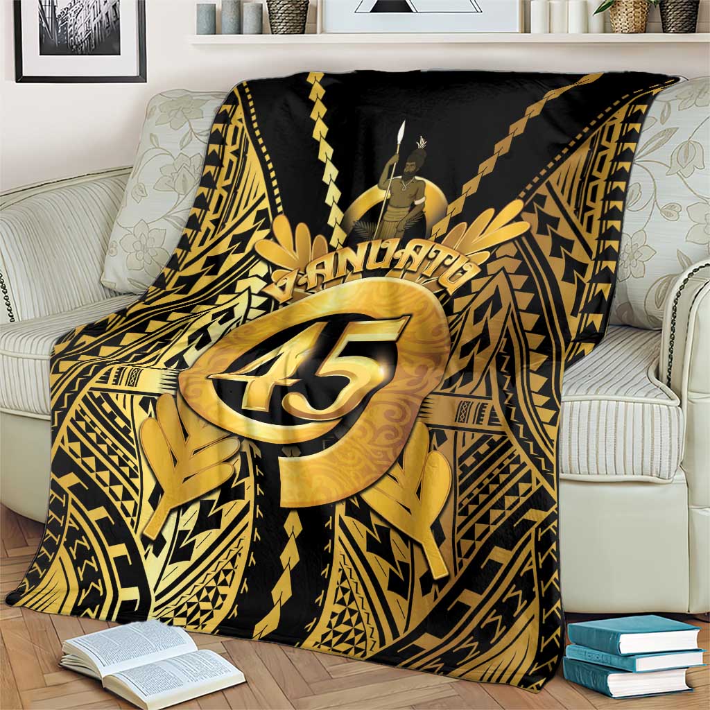 Vanuatu 45th Anniversary Of Independence Blanket Gold Style - Polynesian Pride