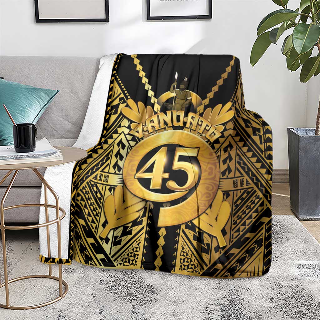 Vanuatu 45th Anniversary Of Independence Blanket Gold Style - Polynesian Pride