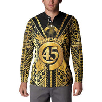 Vanuatu 45th Anniversary Of Independence Button Sweatshirt Gold Style - Polynesian Pride