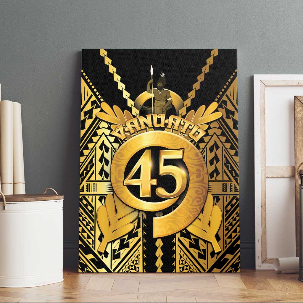 Vanuatu 45th Anniversary Of Independence Canvas Wall Art Gold Style - Polynesian Pride