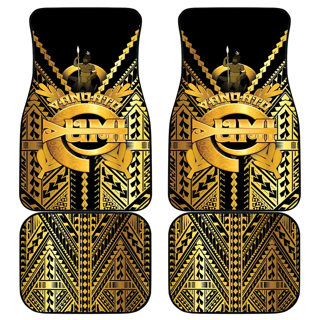 Vanuatu 45th Anniversary Of Independence Car Mats Gold Style - Polynesian Pride