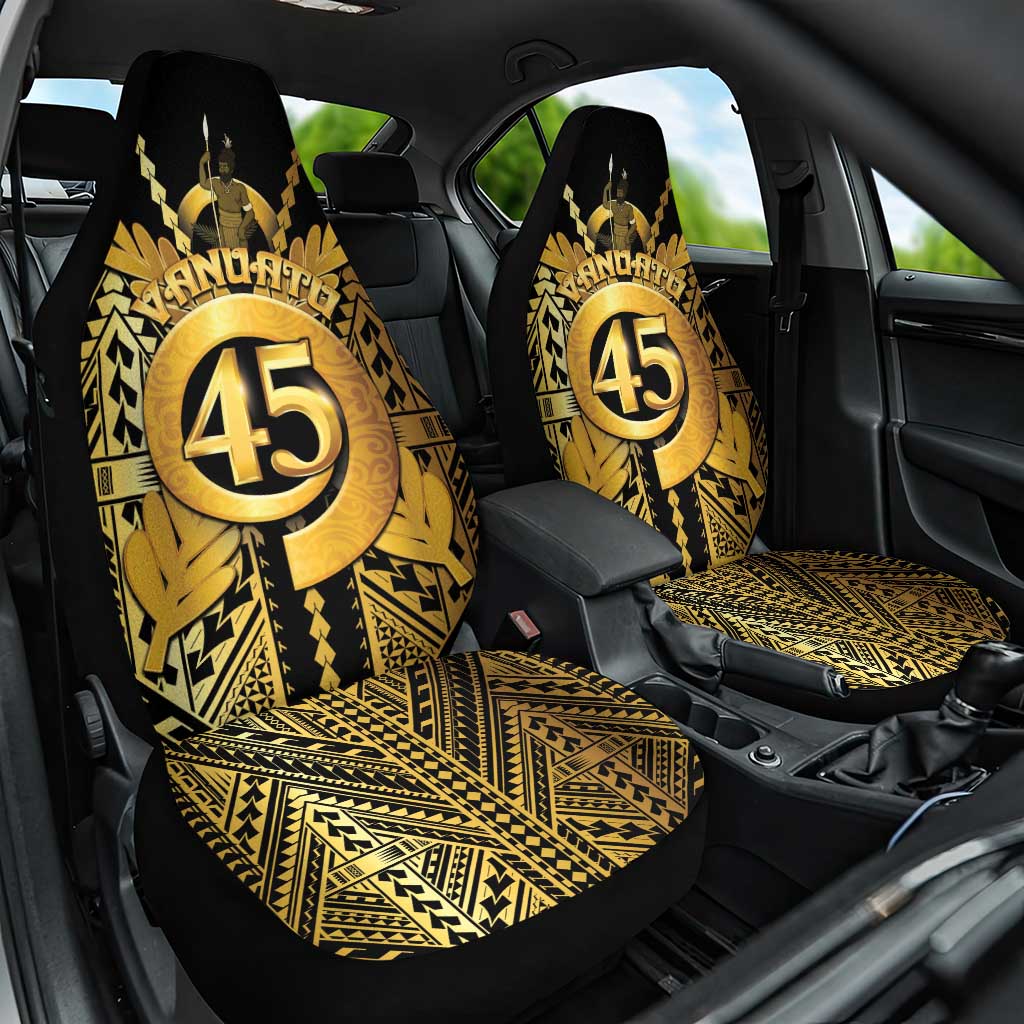 Vanuatu 45th Anniversary Of Independence Car Seat Cover Gold Style - Polynesian Pride