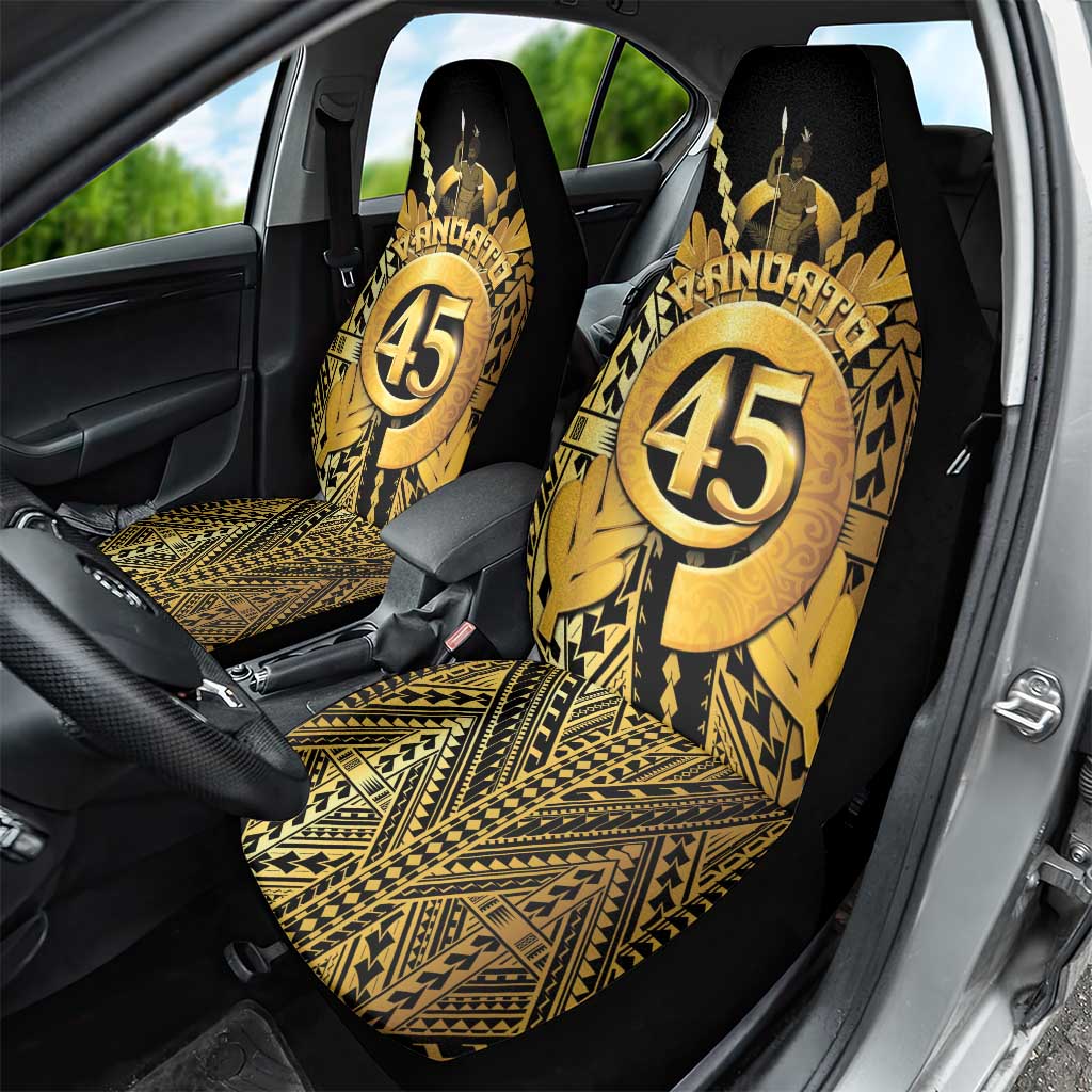 Vanuatu 45th Anniversary Of Independence Car Seat Cover Gold Style - Polynesian Pride